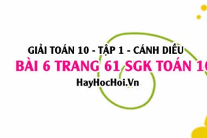 Giải bài 6 trang 61 Toán 10 Tập 1 SGK Cánh Diều